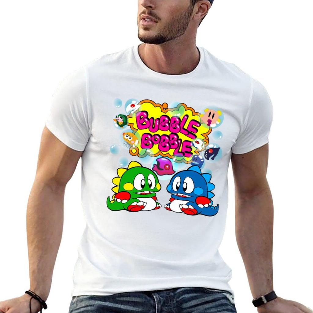Bubble Bobble Retro TShirt Minimalist Casual Short Sleeve Top