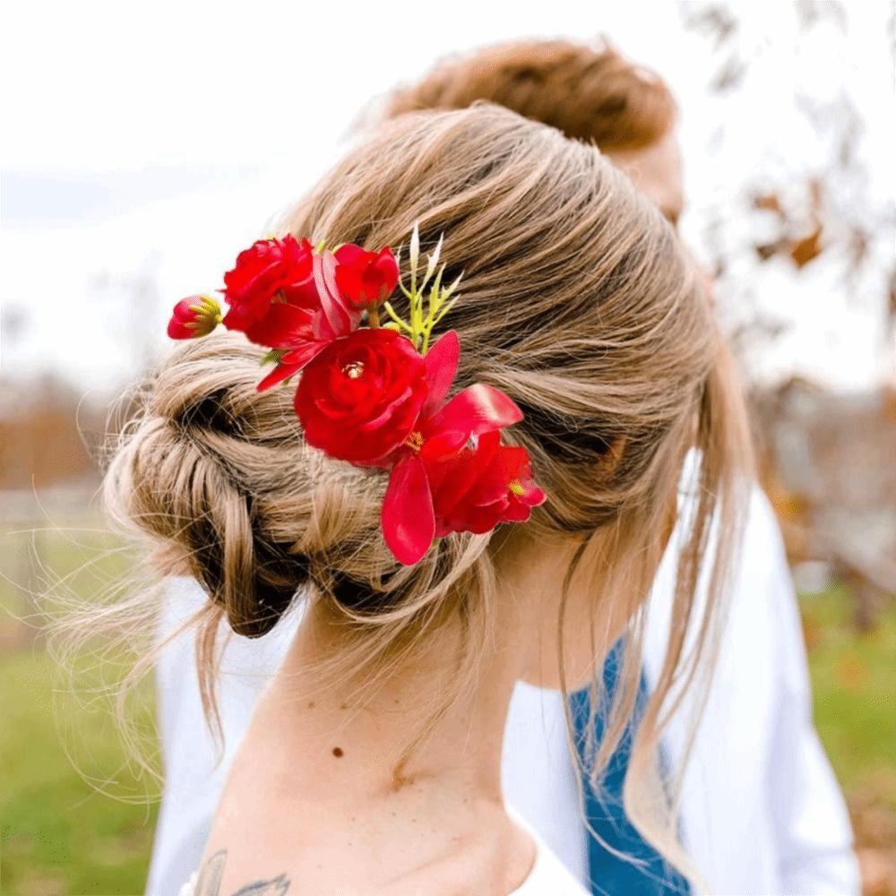 Sweet Flower Hair Comb Bohemian Thai Hair Accessories Side Clip Thailand Flower Hairpin  Headwear