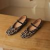 Krazing Pot Horsehair Fur Summer Spring Autumn Low Heels Flat with Leopard Patterns Ballet Shoes Shallow Pumps