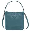 Longchamp Le Roseau Essential Solid Bamboo Leather Shoulder Tote Women Handbags Peacock-Blue 10159968P89