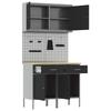 Workbench with Storage 5 pcs Black Engineered Wood and Steel