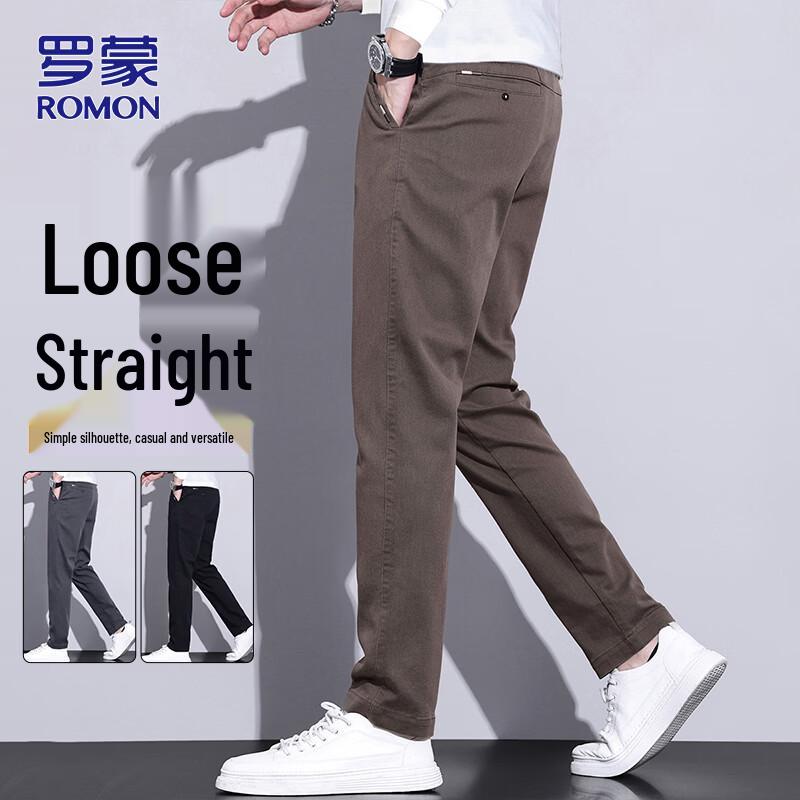 ROMON Men's Straight Fit Casual Pants