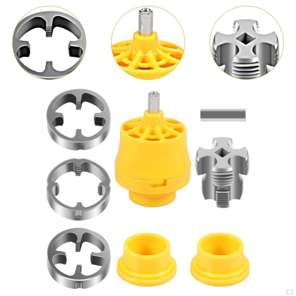 Набор для нарезания резьбы на трубах из ПВХ, набор плашек с 3 плашками, профессиональный ручной инструмент 1/2", 3/4", 1"