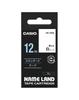 Genuine Casio Label Writer Nameland Tape 12mm Black Letters On White Background XR-12WE