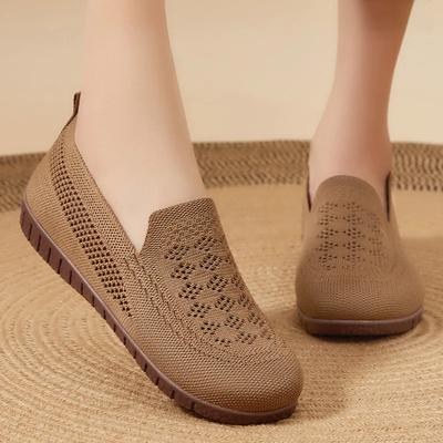 Базовые женские сетчатые перфорированные туфли на плоской подошве на весну и осень, дышащая женская рабочая обувь с мягкой подошвой, женская обувь