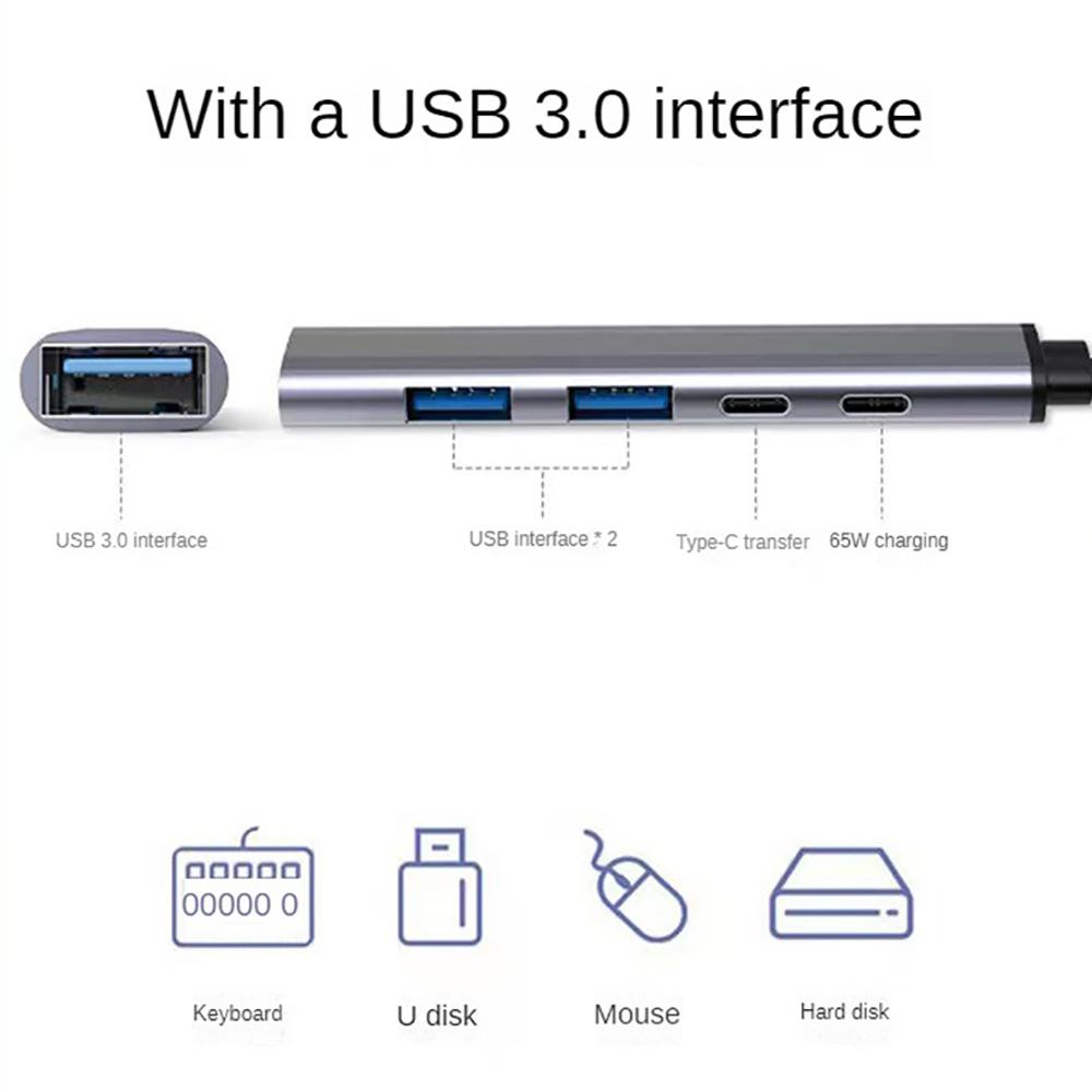 5-в-2 USB C HUB Type C to USB 3.0 HUB PD 65W Multi USB Splitter Adapter OTG для Lenovo Macbook Pro Компьютерные аксессуары