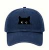 Small black cat print retro street feng shui wash men and women baseball cap casual outdoor sun hat