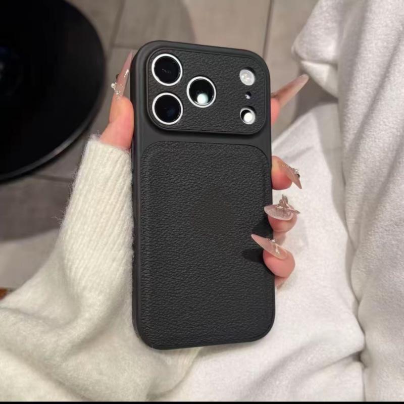 Autumn/Winter Lychee Texture Phone Case for iPhone 17 Pro Max, 16, and 15