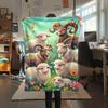 1PC Soft Cute World Print FlAannel Blanket, High quality Comfortable for All Seasons, Home Decor, Warmth and Comfort