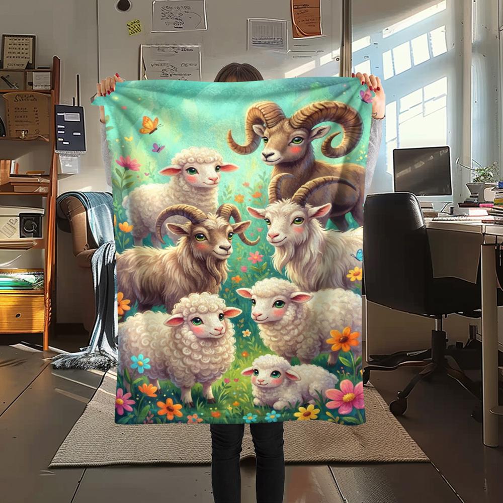 1PC Soft Cute World Print FlAannel Blanket, High quality Comfortable for All Seasons, Home Decor, Warmth and Comfort