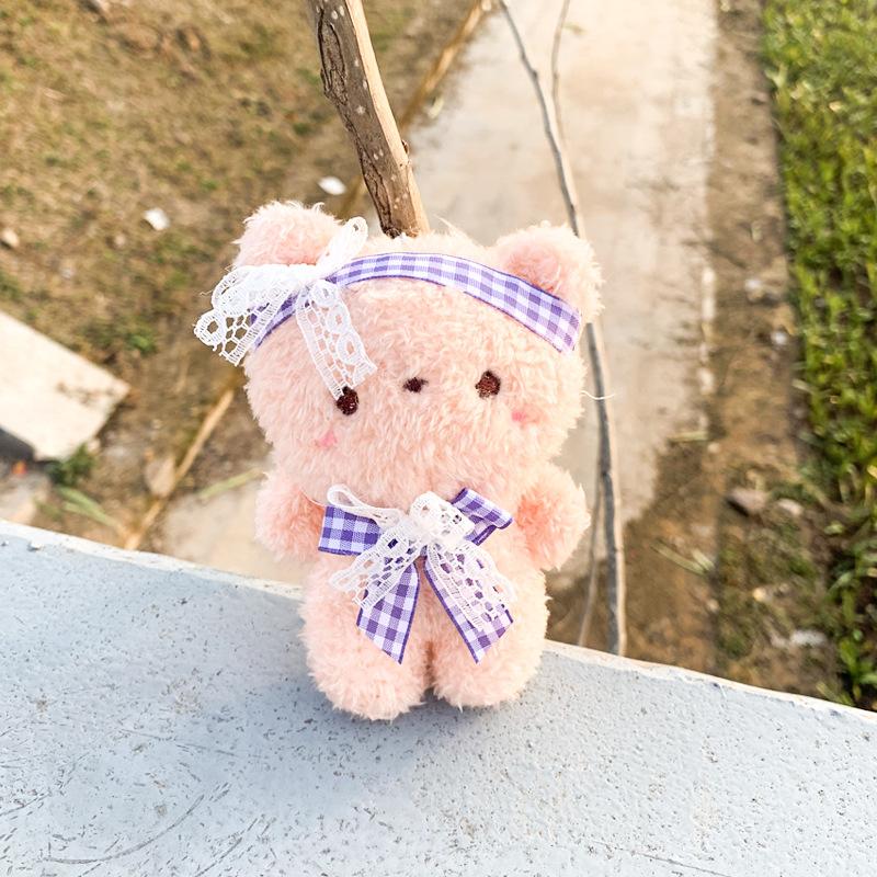 Мультяшный плюшевый брелок с изображением медведя и кролика, милый автомобильный брелок для ключей, сумки, подвеска для багажа