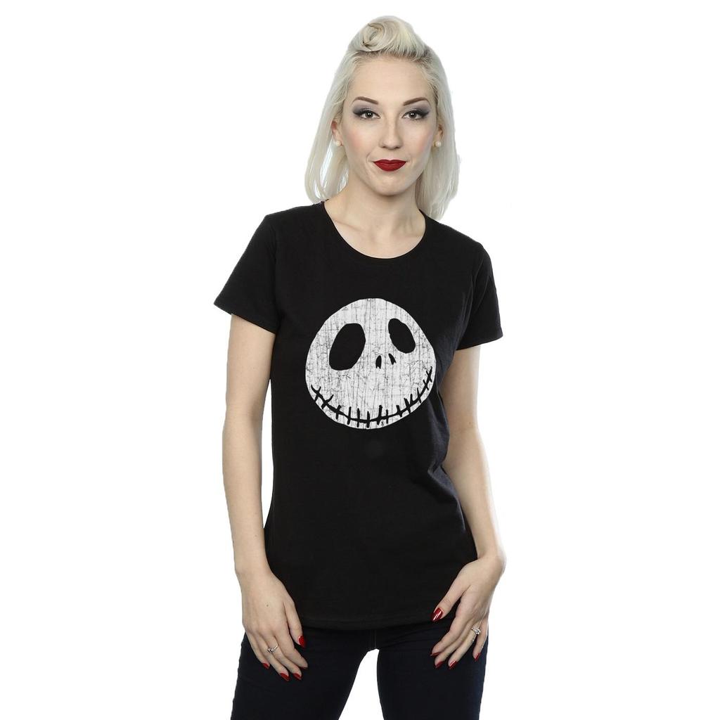Disney Womens/Ladies Nightmare Before Christmas Jack Cracked Face Cotton T-Shirt
