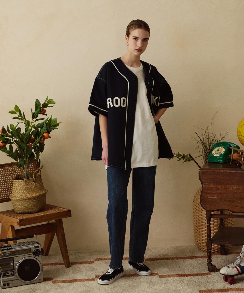 Zerolounge [Premium Japanese Material] Baseball Shacket Navy