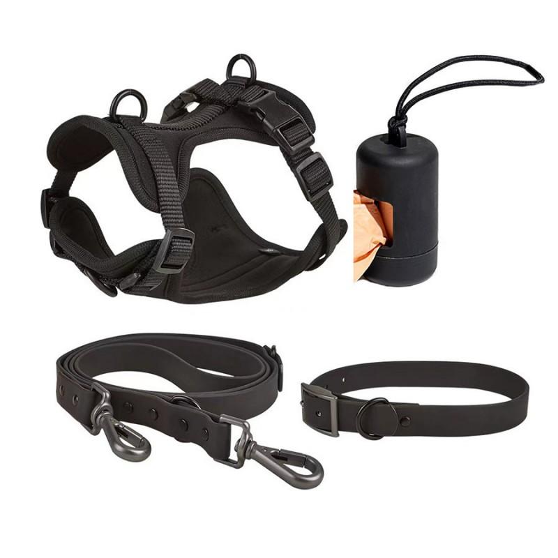 Dog Harness Set PVC Waterproof Chew Proof Small Dogs Leash Collar
