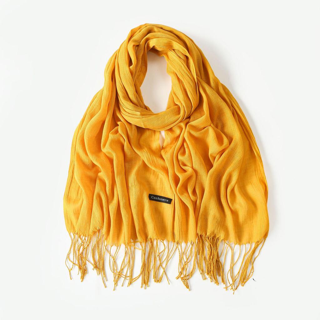 Шелковый солнцезащитный шарф: Модная шаль из бамбуковой пряжи с кисточками