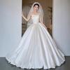 Tube Top Satin Light Wedding Dress 2025 New Bridal High-quality Textured French Retro Dress Small Going Out Yarn