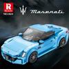 Нетоксичные 384 детали Синий спортивный автомобиль Maserati Строительные блоки Классическая модель Городские гонки Кирпичики Настольное украшение Игрушки Для детей Праздничные подарки