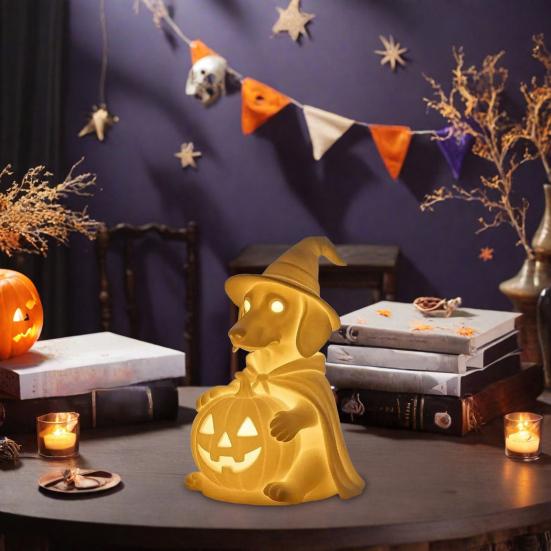 Dog Ghost Lamp Halloween Dachshund Ghost Night Light Desktop LED Puppy Decoration Mantel Bedside Ghost Light Gift for Dog Lovers