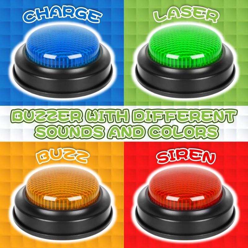 Набор buzzer-системы для класса, электронное шоу викторин, buzzer для 4 игроков, система ответов на вопросы, комплект кнопок со светодиодами для быстрых ответов