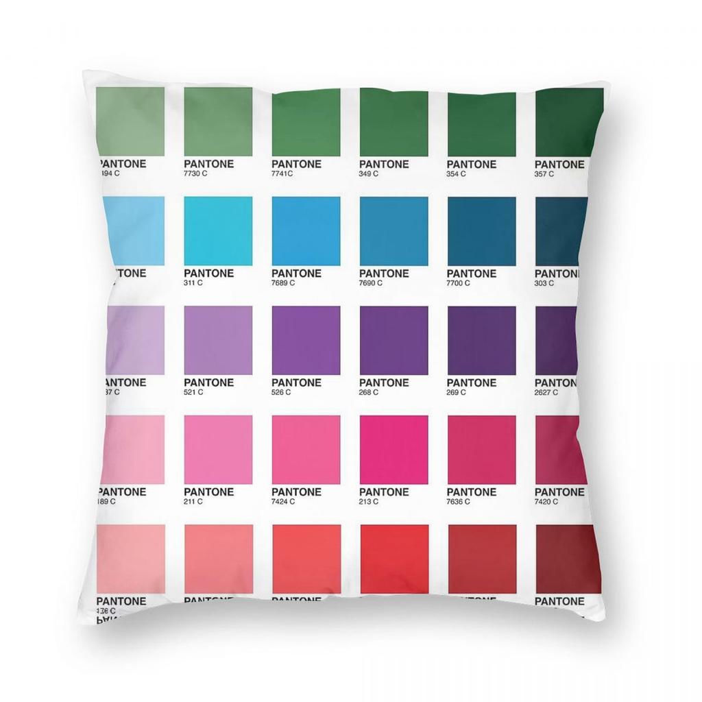 Квадратная наволочка с принтом в оттенках цветов Pantone, из полиэстера, льна, велюра, на молнии, чехол для подушки, декоративная наволочка для дома
