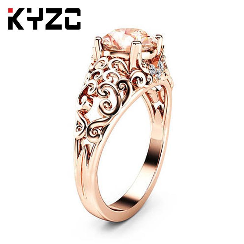 Women'S Ring With Diamonds And Rose Gold Jewelry