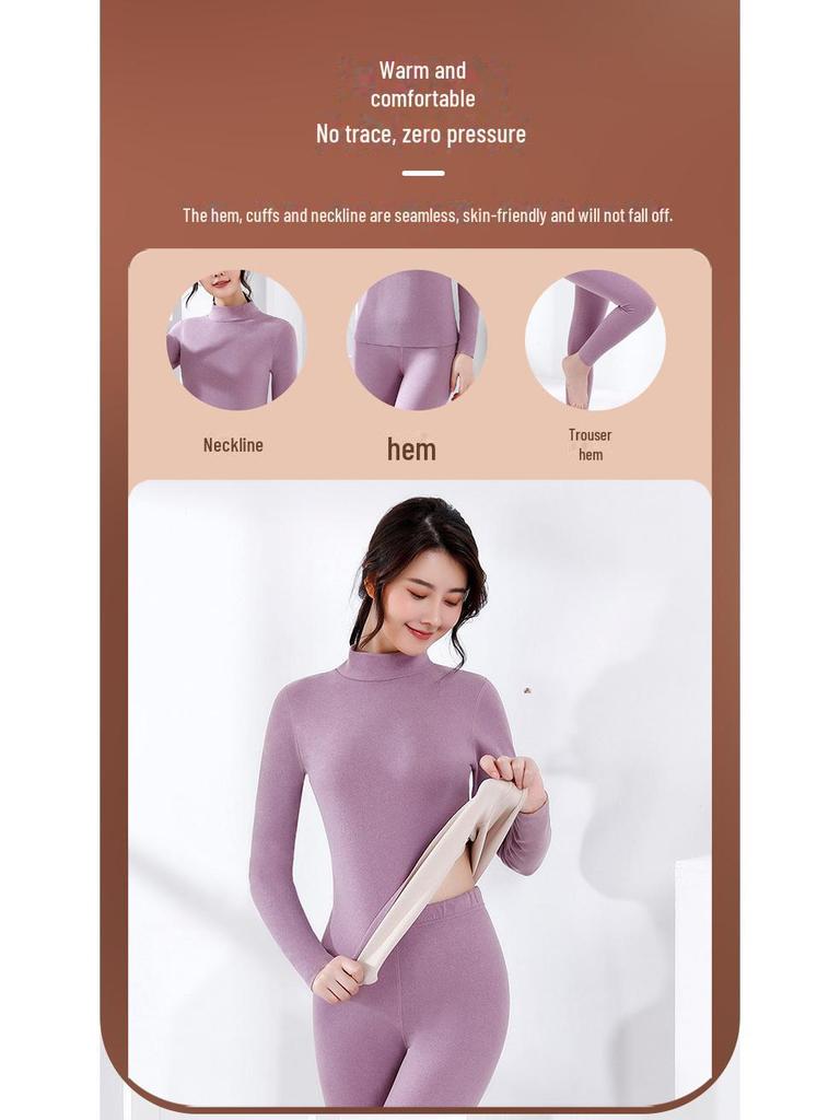 Комплект женского термобелья Velvet: Двусторонняя, воротник средней высоты, осенняя одежда 607