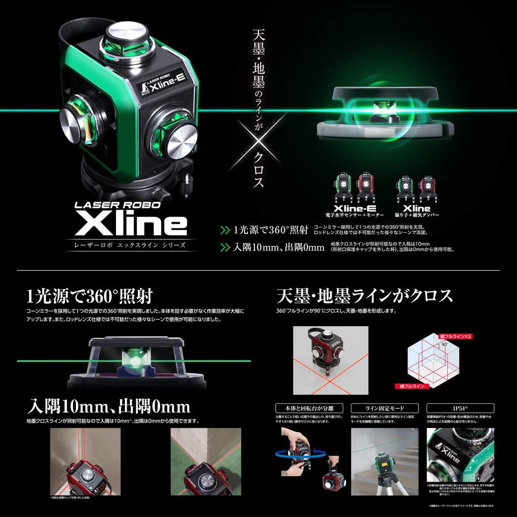 Shinwa Sokutei Laser Marker LASER ROBO Green Set 71618 X-Line Receiver/Tripod