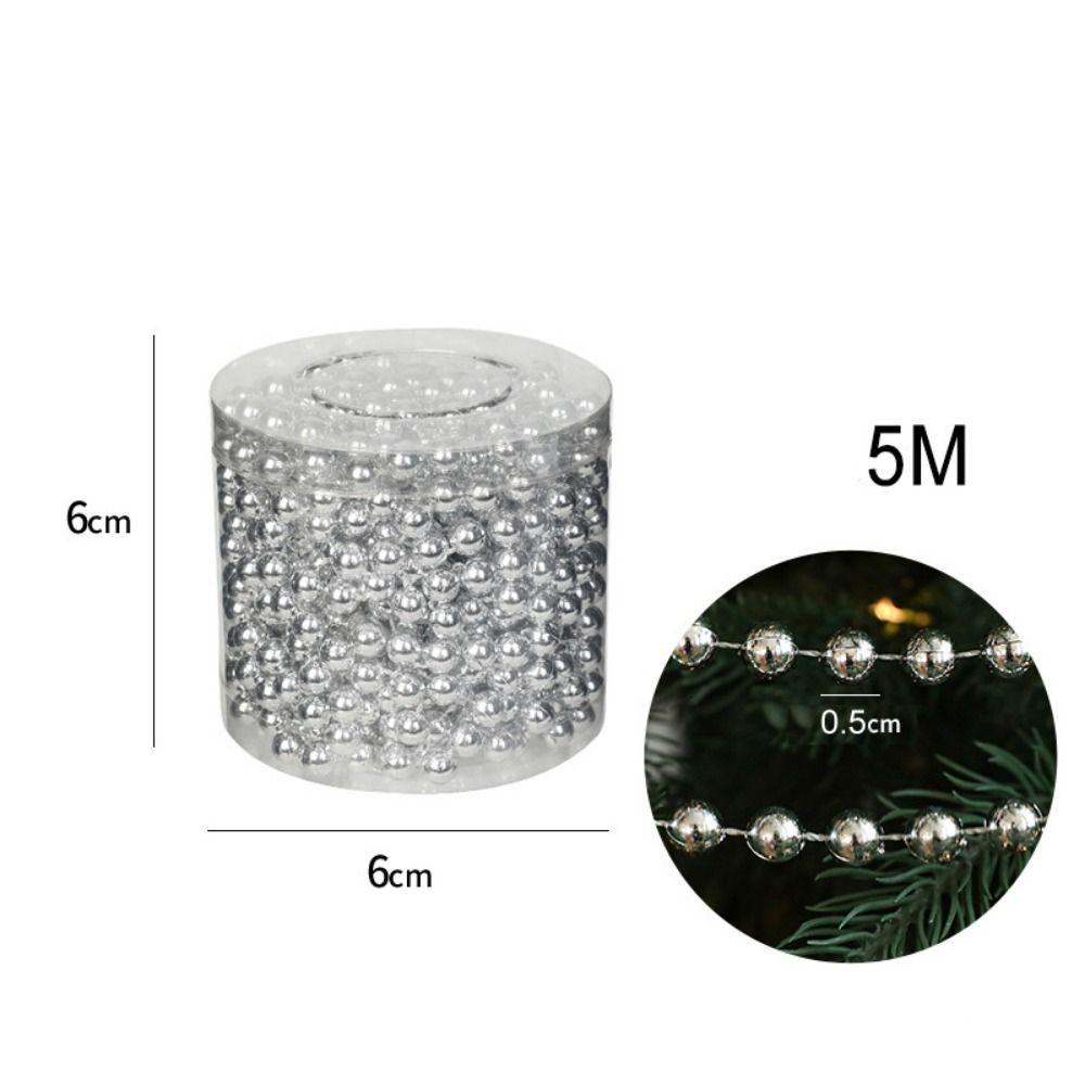 Plastic String Bead Chain 5M Christmas Decoration Christmas Tree Ornament Indoor Decoration