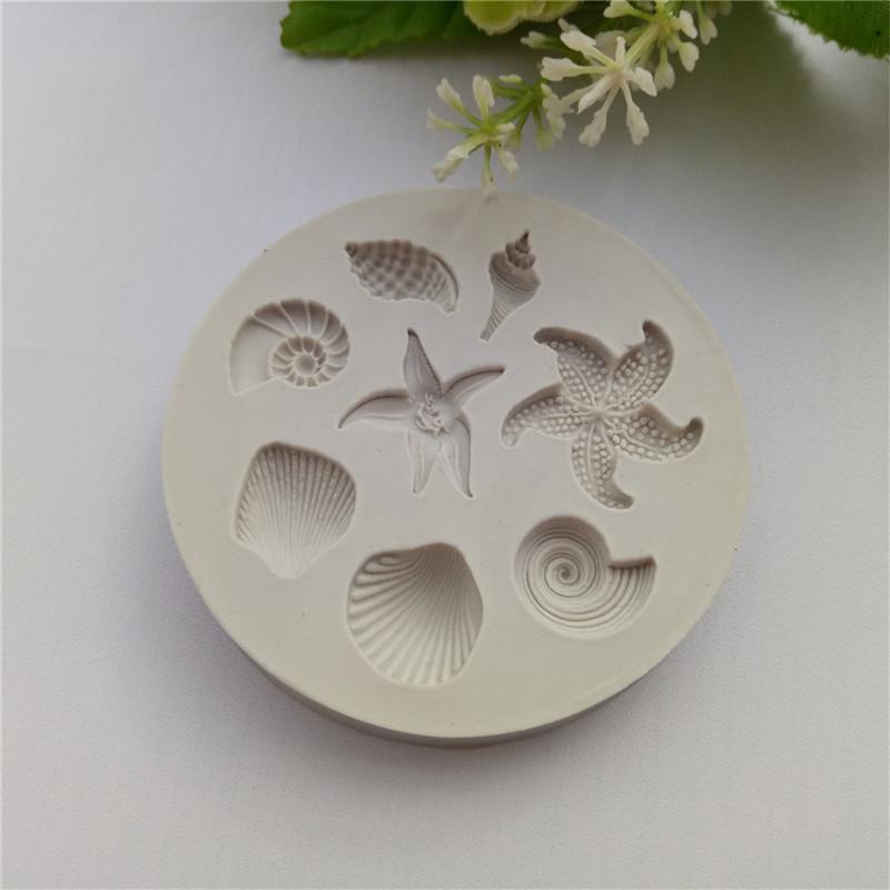 Ocean Biological Conch Sea Shells Chocolate Cake Silicone Mold Kitchen Tools