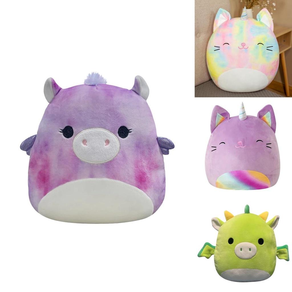 Очаровательная мягкая игрушка Squishmallows, плюшевый единорог, динозавр, мягкая подушка для детей