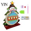 Holiday Countdown Activity Christmas DIY Rhinestone Painting Calendar, 25 Days Rotating Handmade Ornaments Tree Advent Wooden Tabletop Ornament
