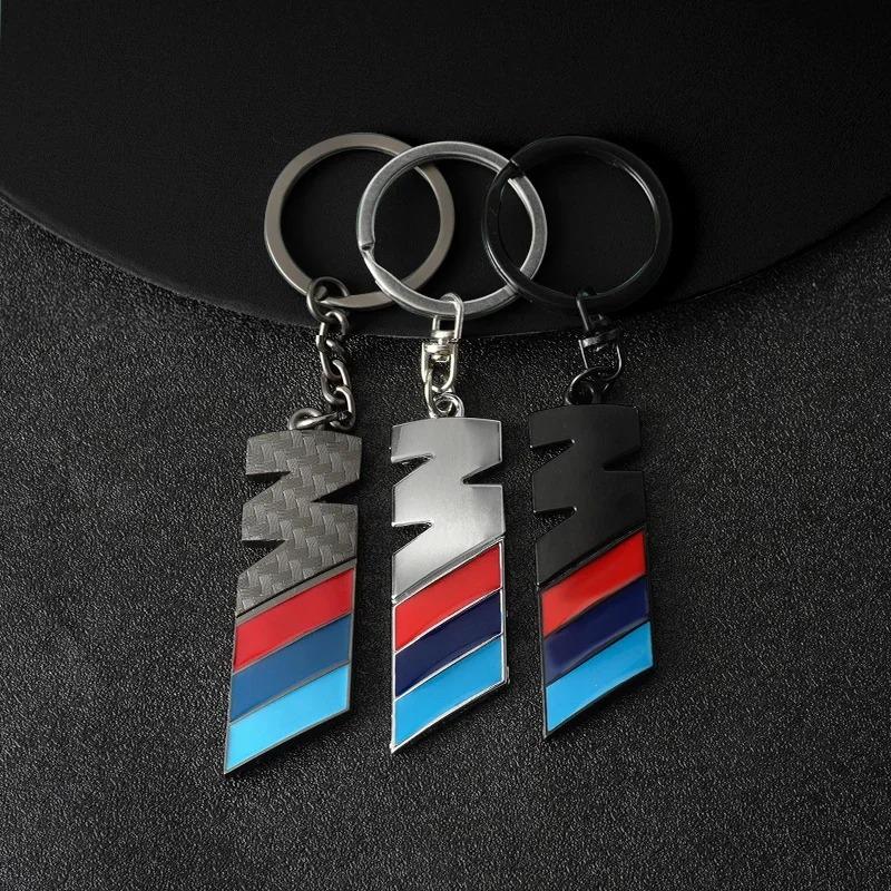 3D Carbon Fiber Metal Car Emblem Keychain Key Chain Keyrings Key Holders for BMW M3 M5 M Power Badge Auto Decoration Accessories ujhzt90