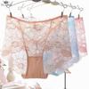 Women's Embroidered Briefs Breathable Mesh Panties Cotton Crotch Underwear Available In Multiple Colors