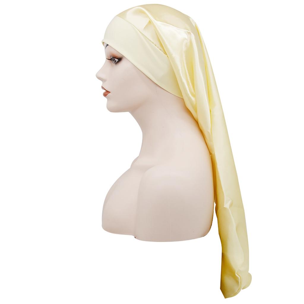 Men's And Women's Satin Elastic Hat Velvet Long Tail Pirate Hat Hip Hop Oversize Bandana Hat