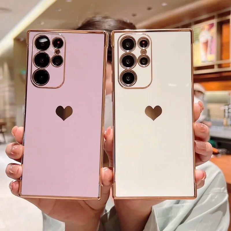 Роскошный чехол с покрытием для Samsung Galaxy A52 A53 A13 S23 S22 Ultra S21 FE S20 A54 A52S Ударопрочный Боковой узор Силиконовый Мягкий чехол