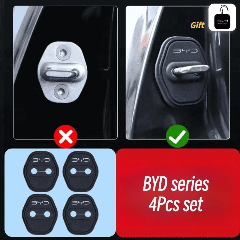 Силиконовая защитная накладка на дверь автомобиля серии BYD, заглушка замка двери, бесшумная, противоударная, амортизирующая для BYD Atto 3 Seal Dolphin