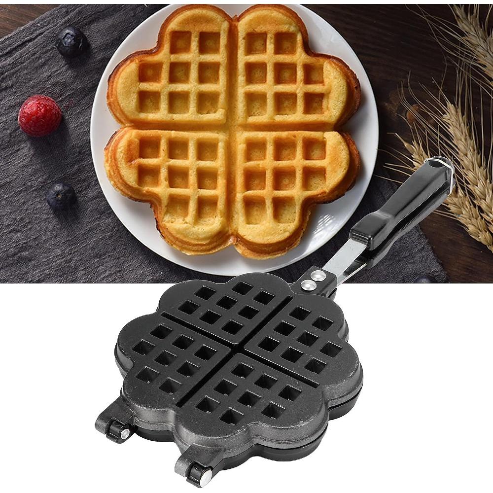 Waffle Iron Baking Tray, Double Sided, Non-stick Coated, High Quality, Easy To Use, Compatible with Gas Cookers