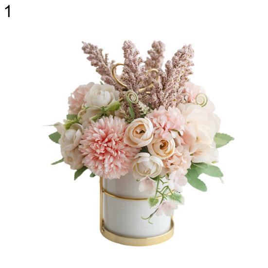 Искусственная роза поддельный цветок бонсай горшечное растение садовая вечеринка реквизит настольный декор