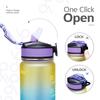 Мотивационная спортивная бутылка для воды 32 унции с отметками времени и трубочкой, большая, с широким горлом, герметичная