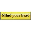 Scan Mind Your Head - Polished Brass Effect 200 X 50mm
