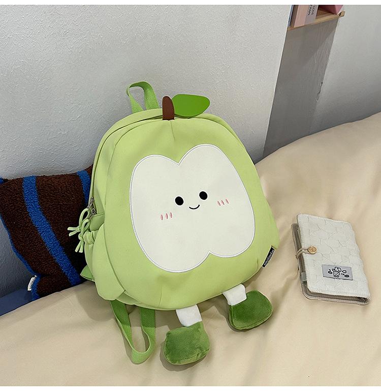 School Bag 2025 Cute Apple Cartoon Large Capacity School Bag Travel Leisure Commute Light Backpack
