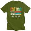 Custom Cool Vintage Cat Dad T Shirt Men Pure Cotton Tshirt Leisure Father Day Gift Tees Fashion Tshirt