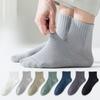 Men's Summer Thin Mesh Breathable Sports Pure Color All Go Boneless Sweat Absorber Cotton Socks