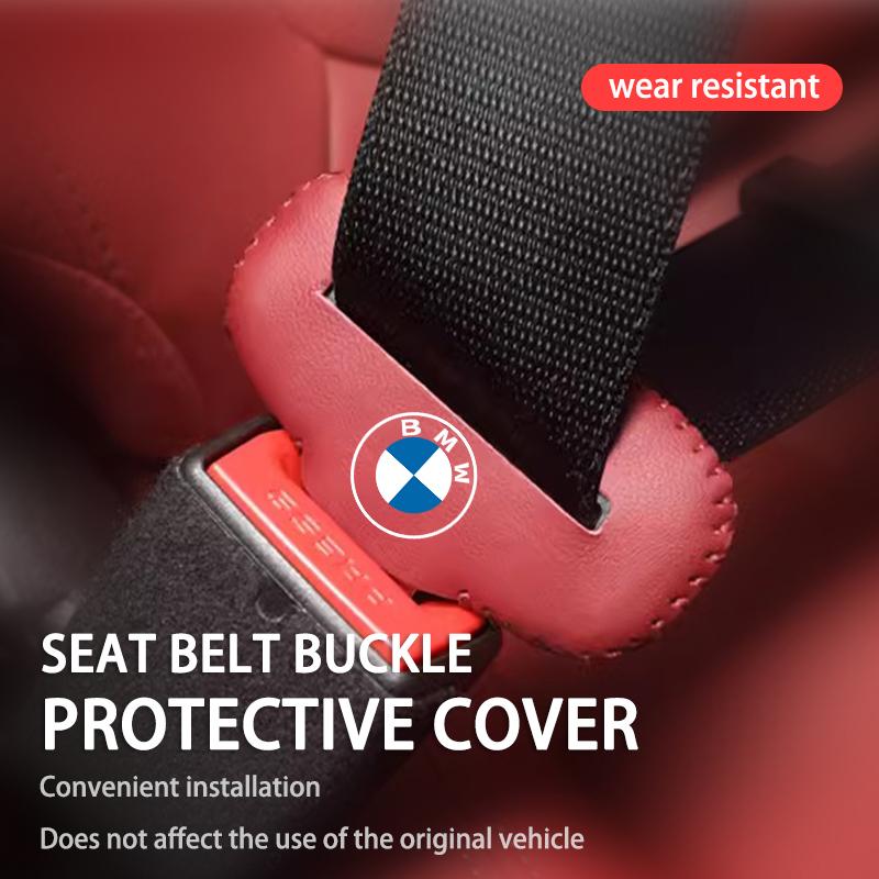 BBIX7 Leather Car Seat Belt Buckle Plug Protector Anti-Scratch Clip For BMW G30 G20 M3 M5 E91 E92 E93 E36 E70 X3 X4 X5 X1 E39 F30