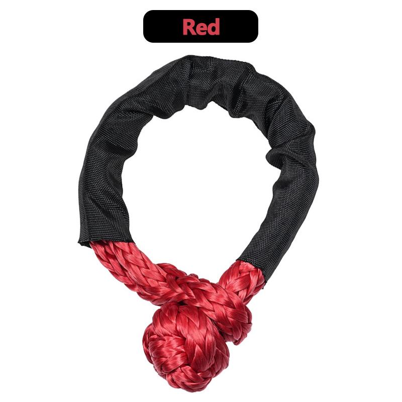 17T Synthetic Soft Shackle Car Trailer Pull Rope with Protective Sleeve for Heavy Duty Off-Road Truck Recovery