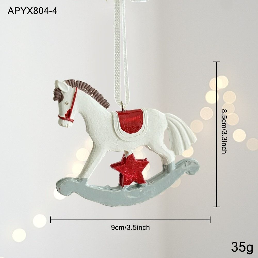 Pegasus Oil Painting Pendant Santa Claus Christmas Resin Pendant Xmas Treen Decor Tree Decoration