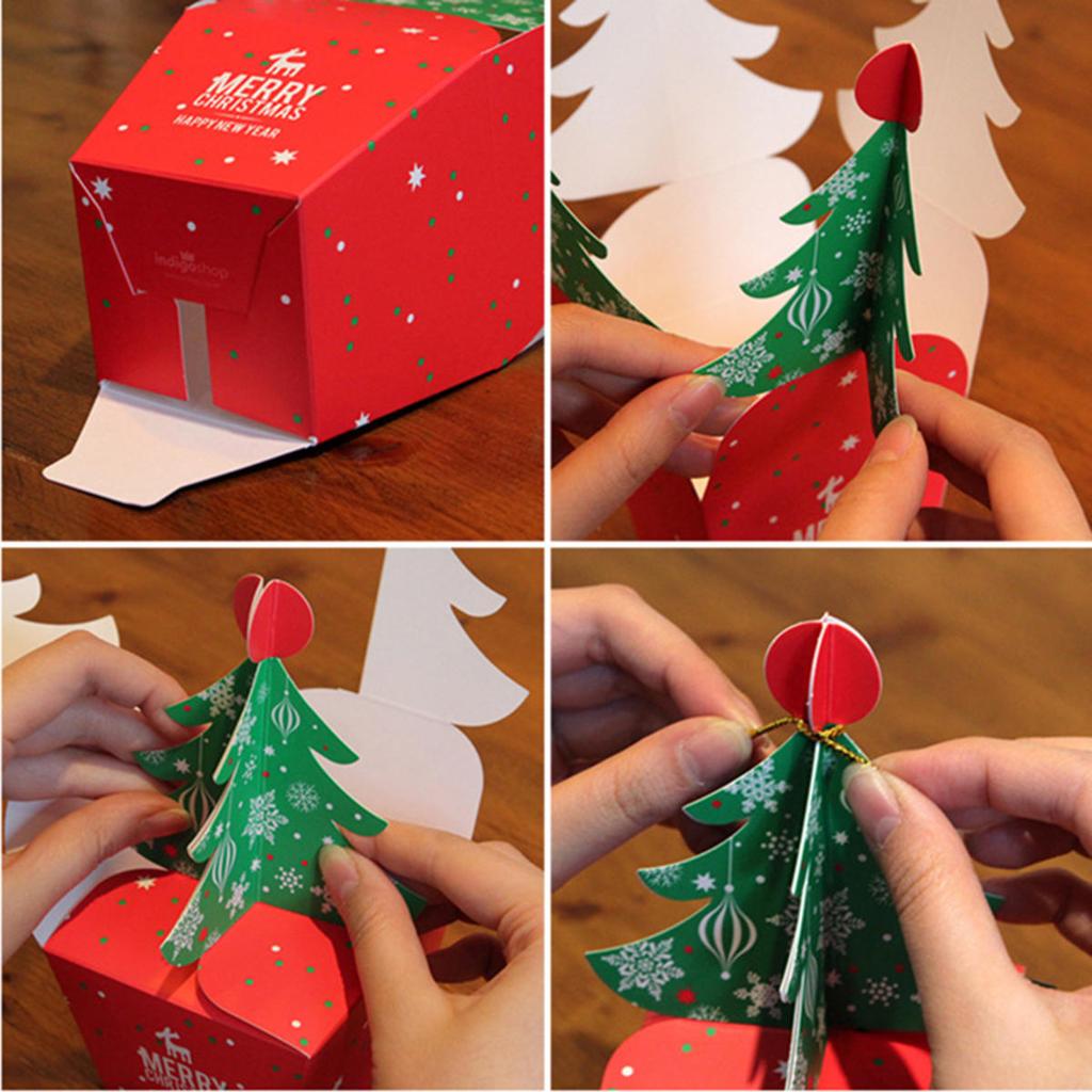 Merry Christmas Bombonera Santa Paper Gift Box Christmas Tree Elk Gift Packaging Box New Year Xmas Party Decoration