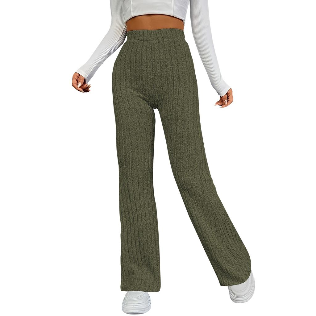 Women's Fashion Casual Solid Color Micro Flared High Waisted Pants Slim Fit Autumn And Winter Women's Clothing Pants