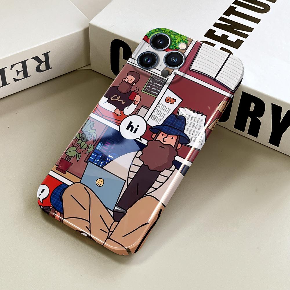Универсальный чехол для телефона с пленкой и мультяшным модным дизайном, твердый чехол с полным покрытием, защитный чехол для камеры для iPhone, Samsung, Xiaomi, Poco, Redmi, Huawei, Honor