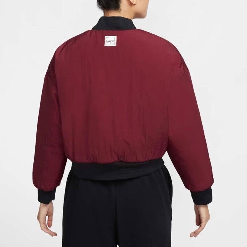 Nike Год Змеи Лимитированная серия CNY Ветрозащитная Повседневная Толстая Теплая Двусторонняя Куртка Женские куртки Черный Красный HV8469010